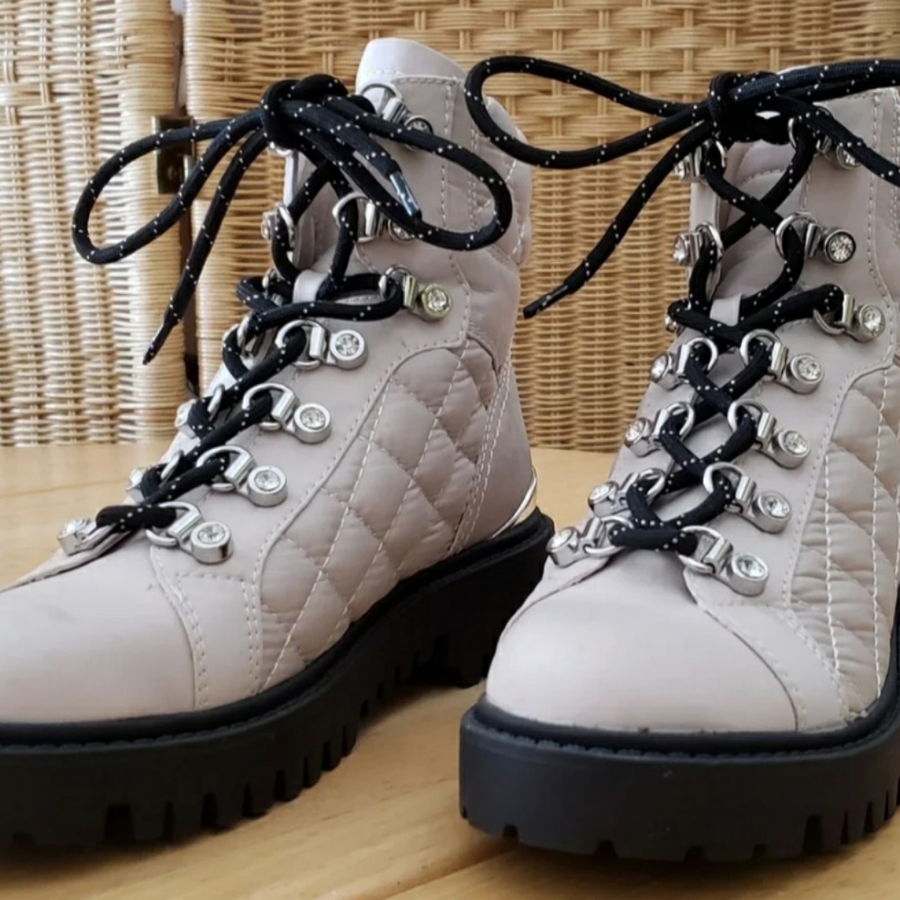 Guess combat boots with rhinestones